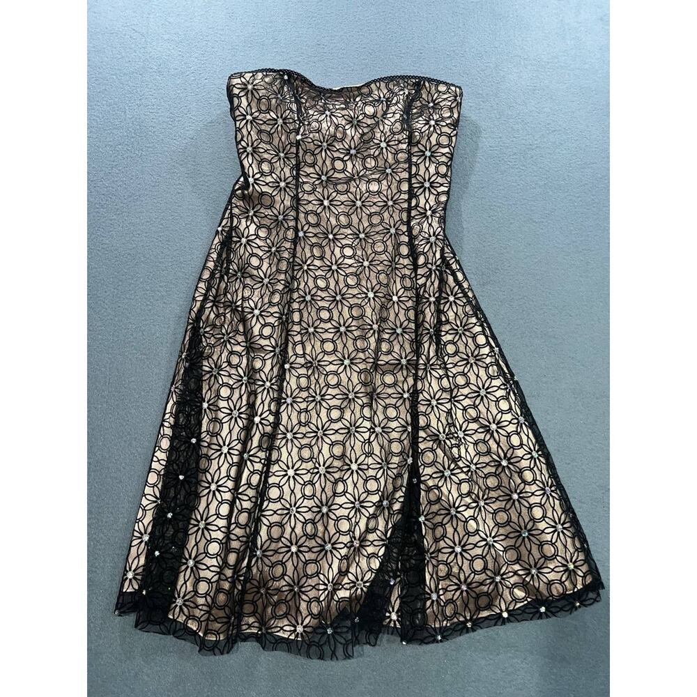 Adrianna Papell Boutique Sz 8 Black Sheer Mesh Sleeveless Cocktail Dress A008683 - Picture 11 of 11